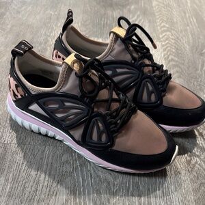 Sophia Webster Black and Pink Cutout Sneakers